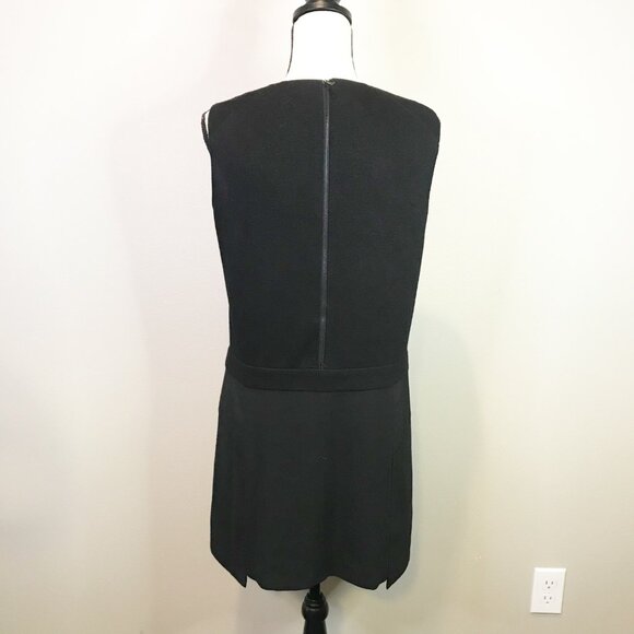PUBLIC SCHOOL NYC Black Midi Pleated Drop Waist Sleeveless Shift Dress Womens 8 - Picture 2 of 9